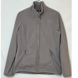 North Face Womens Size Medium Gray Full Zip Long Sleeve Fleece Jacket Style A53T